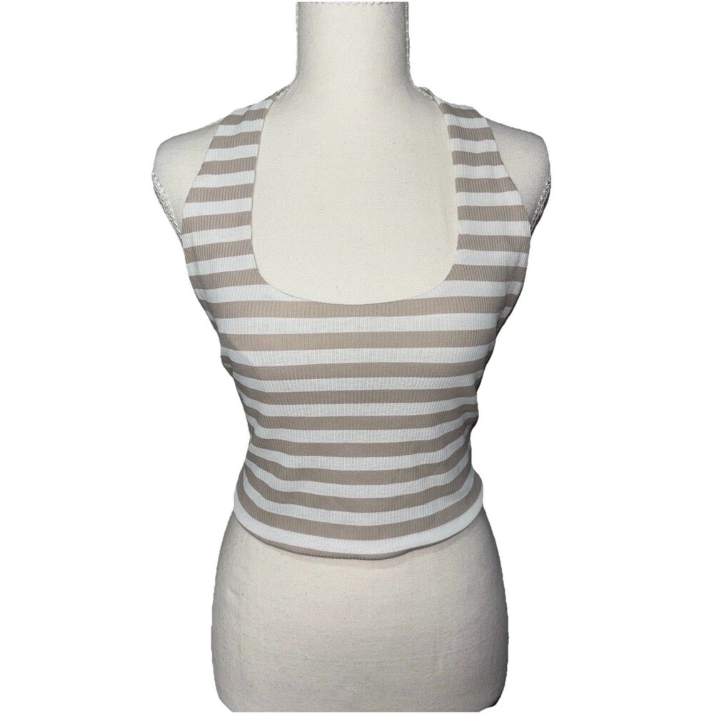 Superdown Womens CROPPED Striped Halter Top Stretch Medium NWOTS